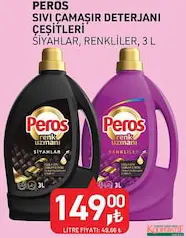 PEROS SIVI ÇAMAŞIR DETERJANI ÇEŞİTLERİ 3 L PEROS SIVI ÇAMAŞIR DETERJANI ÇEŞİTLERİ 3 L
